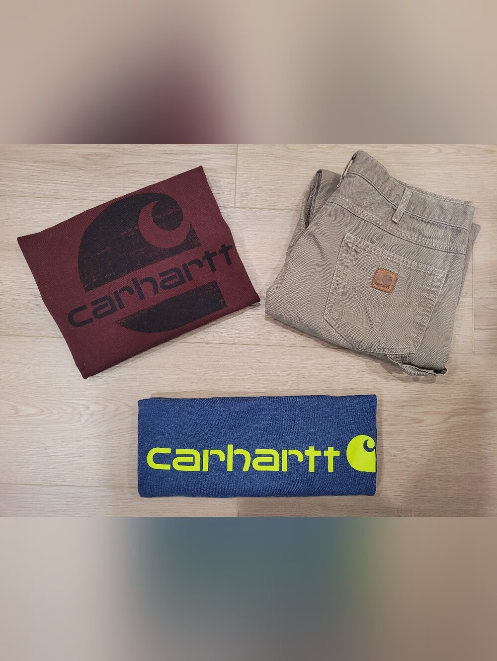 Carhartt 3Piece Bundle 2L-TShirts 1 34x30 Carpenter Pants
